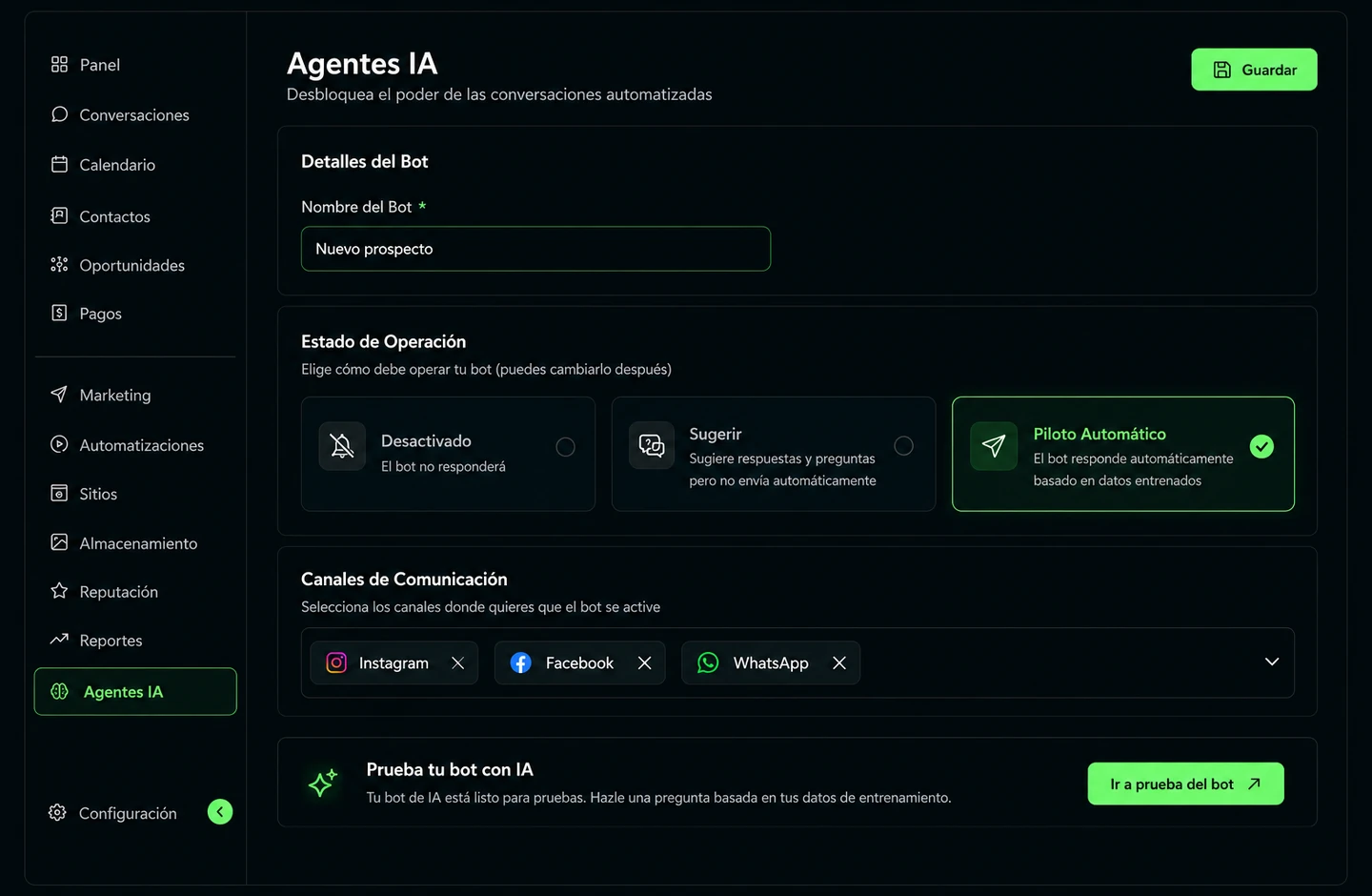 Tu bot con IA, en piloto automático